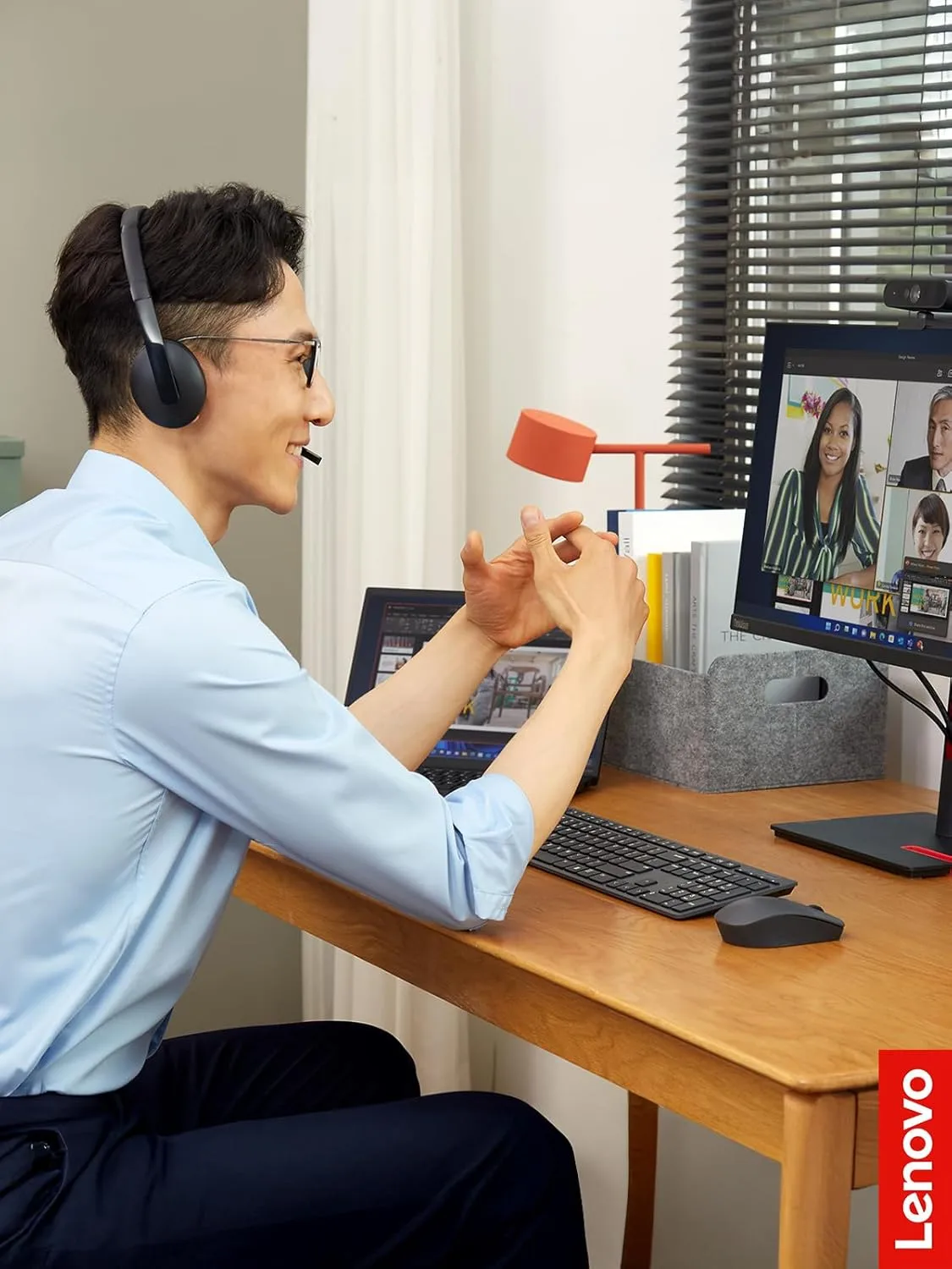 Lenovo Wired USB Headset for PC/Laptop, Lightweight 140g