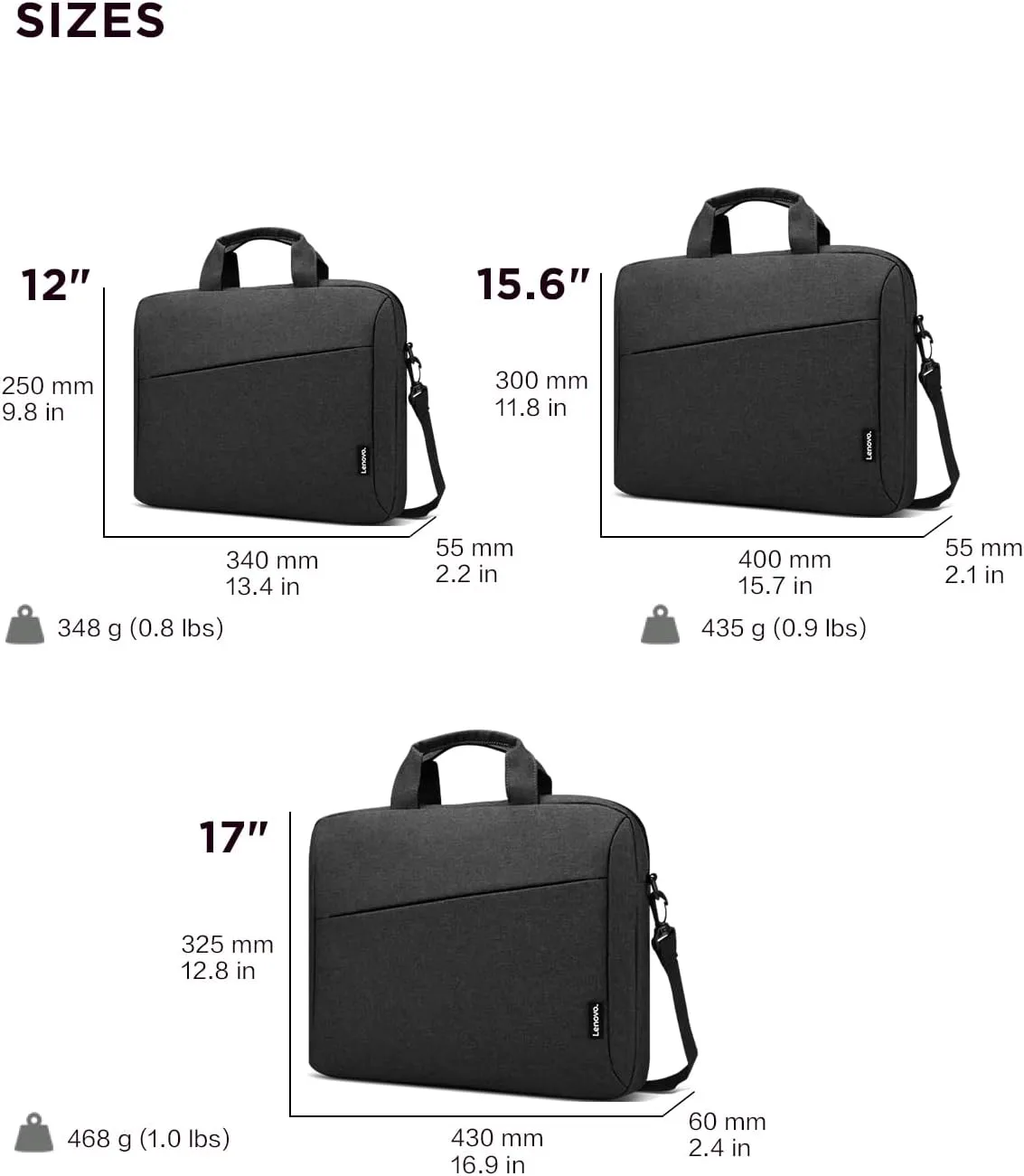 Lenovo Laptop Bag T210, Messenger Shoulder Bag for Laptop or Tablet, Sleek