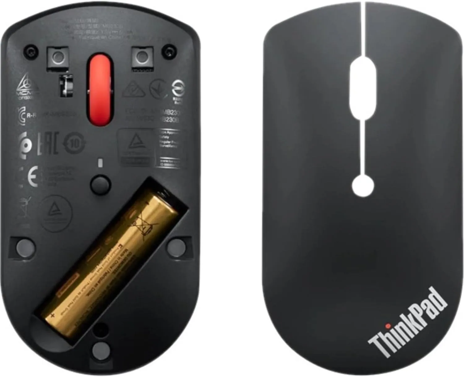 Lenovo ThinkPad Bluetooth Silent Mouse - Optical - Wireless - Bluetooth - Black - 2400 dpi - Scroll Wheel - 3 Button(s)