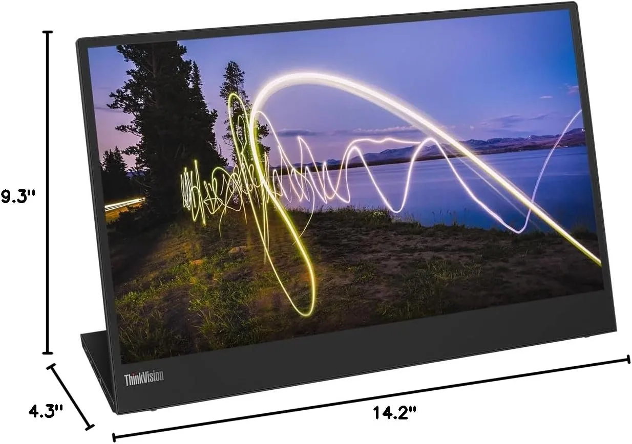 Lenovo ThinkVision M15 16in Class Full HD LED Monitor - 16:9 - Raven Black - 15.6in Viewable