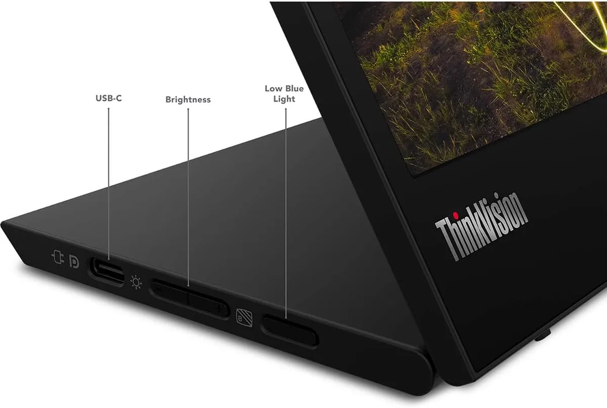 Lenovo ThinkVision M15 16in Class Full HD LED Monitor - 16:9 - Raven Black - 15.6in Viewable