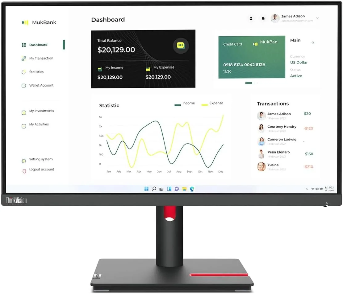 Lenovo ThinkVision P24h-30 24in Class WQHD LED Monitor - 63B3GAR6US
