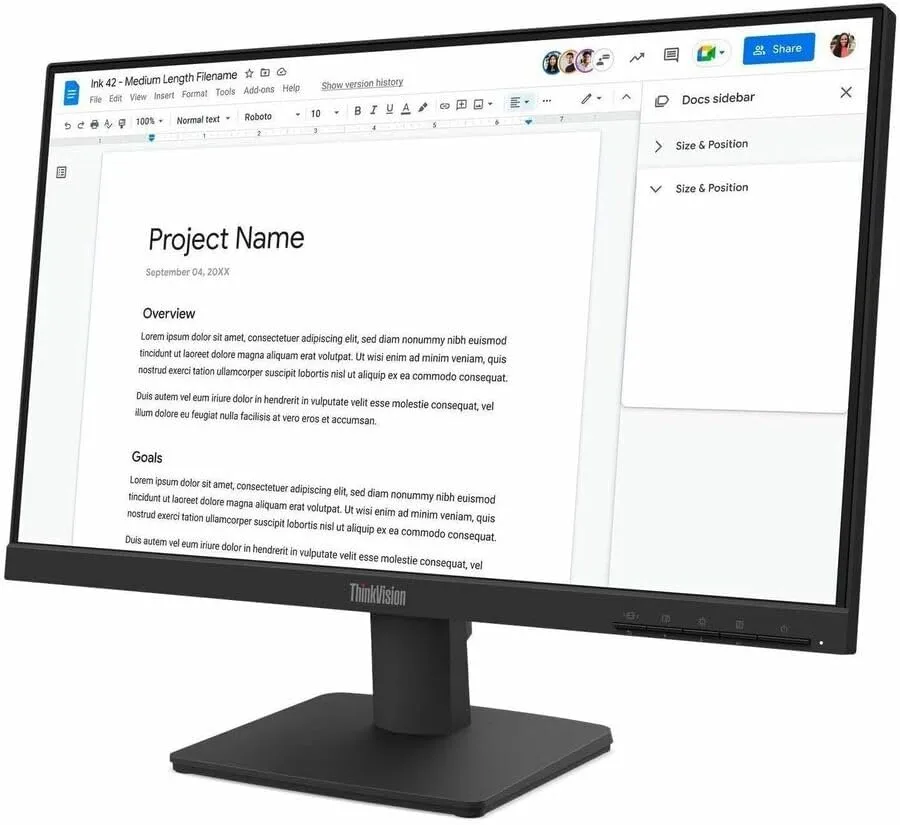 Lenovo TS S224e 21.5-inch FHD IPS Monitor, 100Hz, HDMI