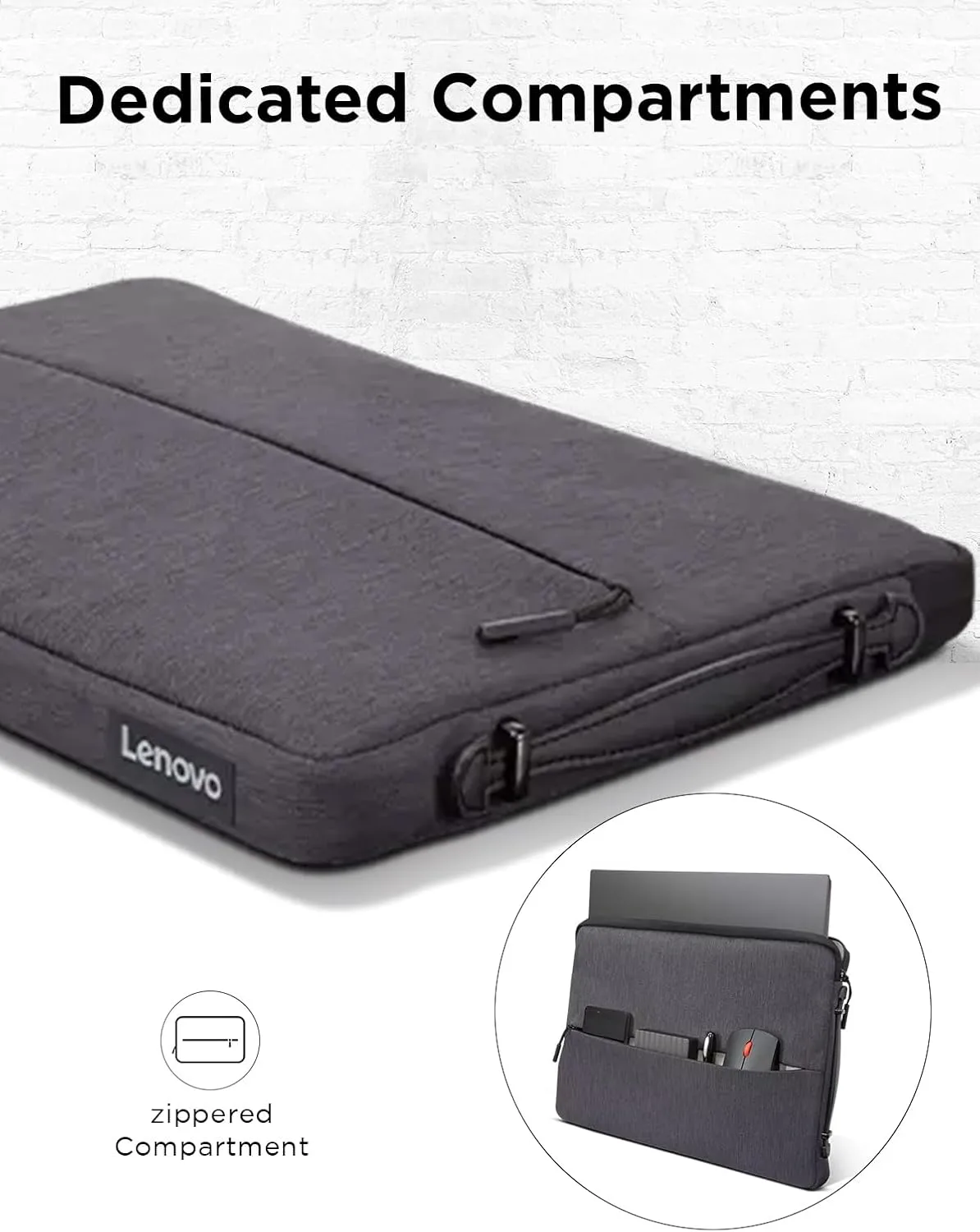 Lenovo Urban Laptop Sleeve 14 Inch - Water Resistant, Charcoal Grey
