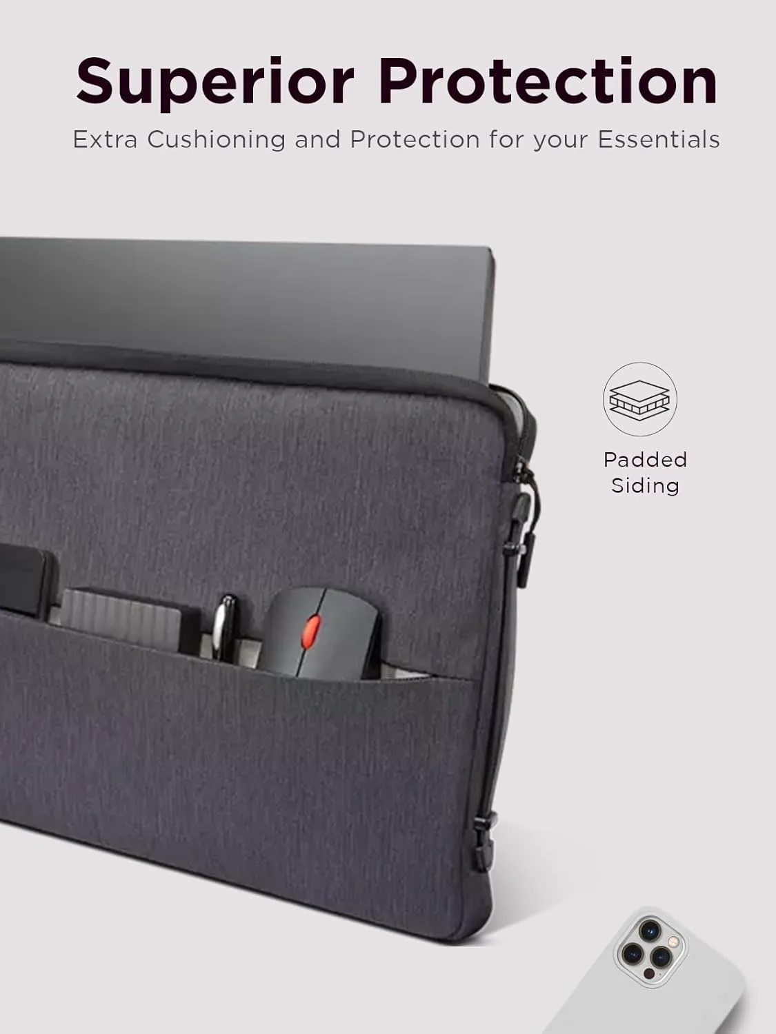 Lenovo Urban Laptop Sleeve 14 Inch - Water Resistant, Charcoal Grey