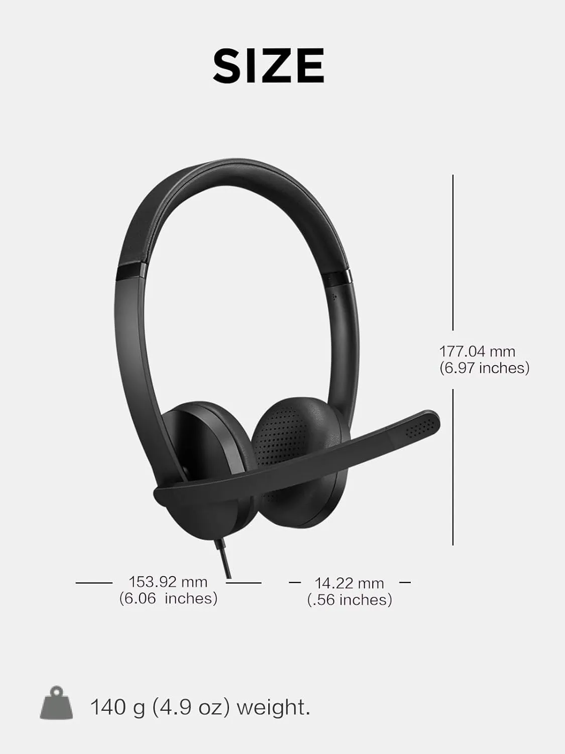 Lenovo Wired USB Headset for PC/Laptop, Lightweight 140g