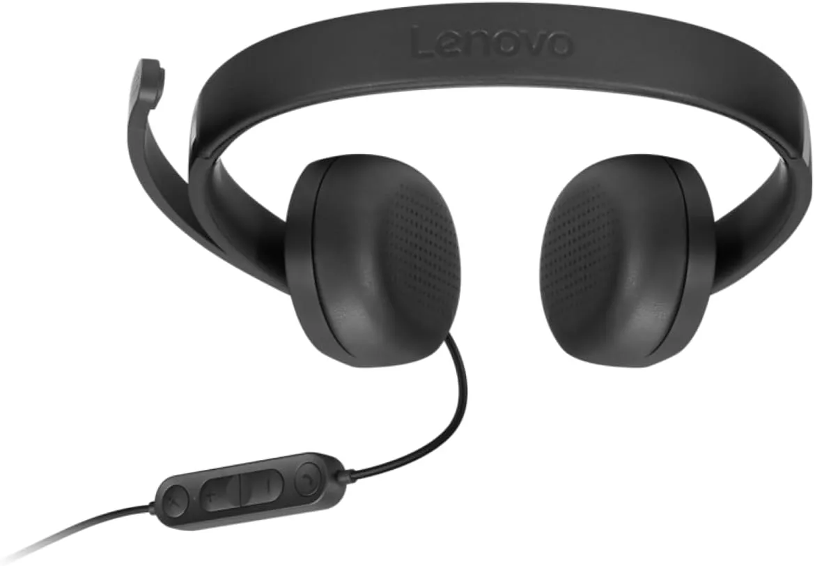 Lenovo Wired USB Headset for PC/Laptop, Lightweight 140g