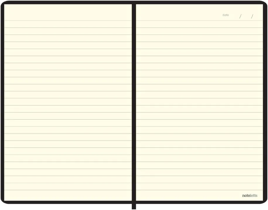 Letts Noteletts Edge Notebook, Large, Ruled, Black, 8.5 x 5.875 Inches, 192 Pages (LEN5ERBK)