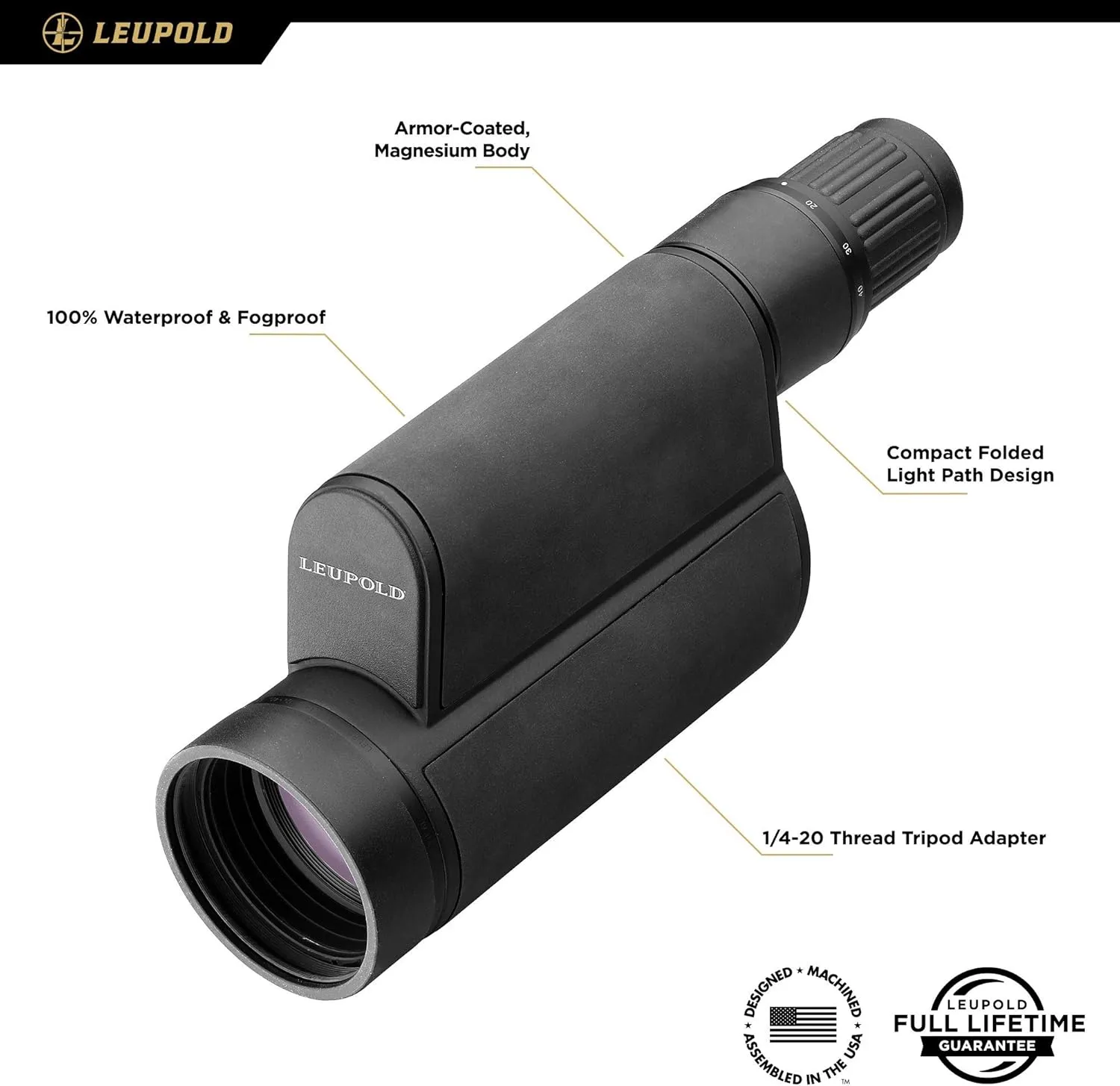 Leupold Mark 4 12-40x60mm Spotting Scope, TMR Reticle