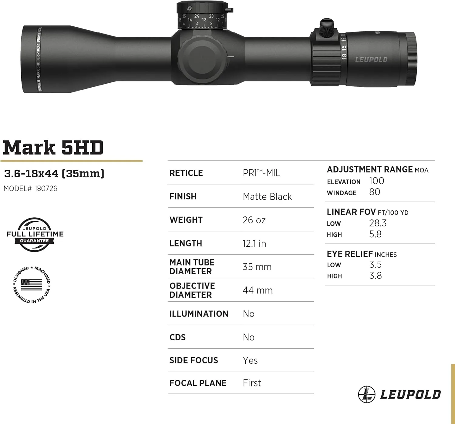 Leupold Mark 5HD Rifle Scope