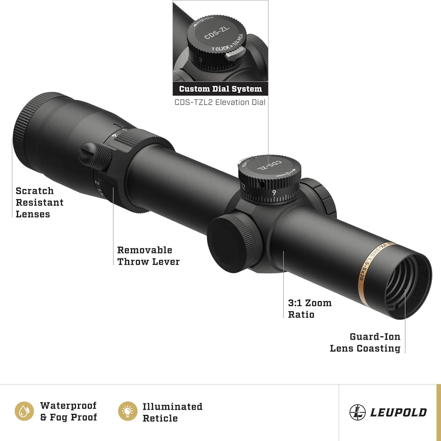 Leupold VX-3HD Riflescope with CDS-ZL ZeroLock Dial