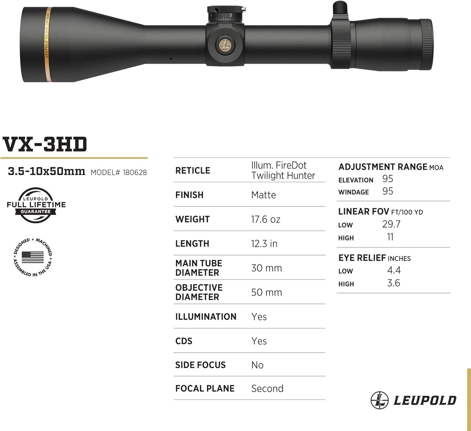 Leupold VX-3HD Riflescope with CDS-ZL ZeroLock Dial
