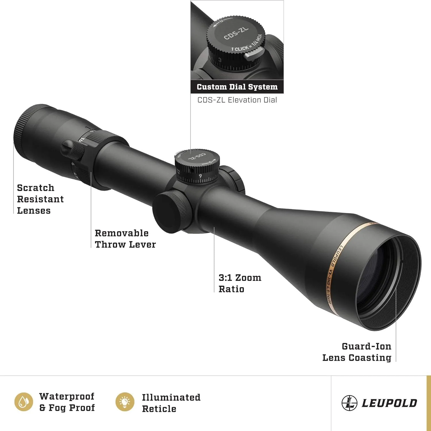 Leupold VX-3HD Riflescope with CDS-ZL ZeroLock Dial