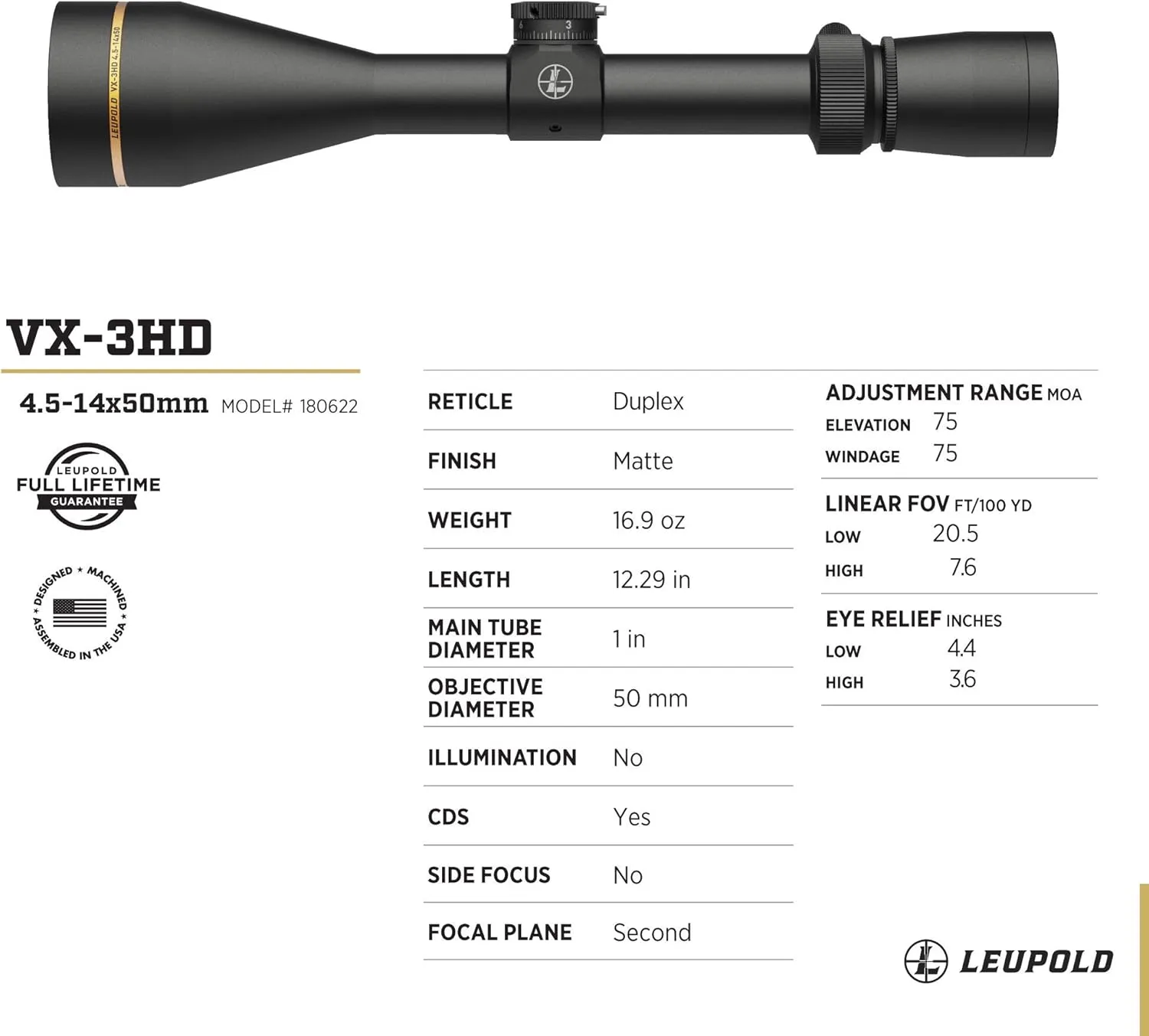 Leupold VX-3HD Riflescope with CDS-ZL ZeroLock Dial