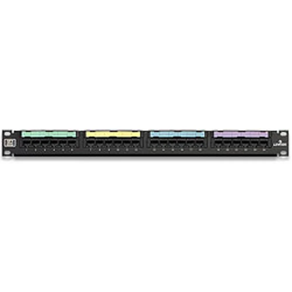Leviton eXtreme 6+ Universal Patch Panel, 24-Port, 1RU, CAT 6. Cable Management Bar Included, 69586-U24