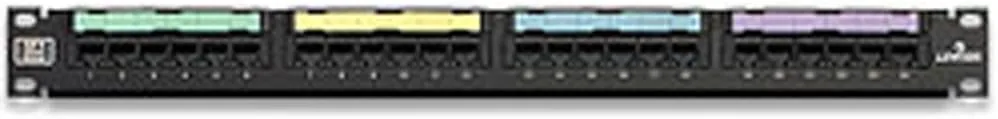 Leviton eXtreme 6+ Universal Patch Panel, 24-Port, 1RU, CAT 6. Cable Management Bar Included, 69586-U24
