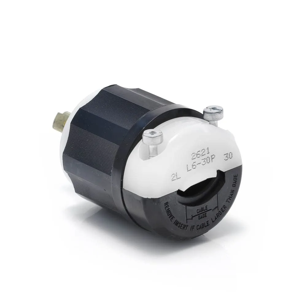 Leviton 30 Amp 250 Volt NEMA L6-30P 2P 3W Locking Plug Industrial Grade Grounding, White, 2621 One Size