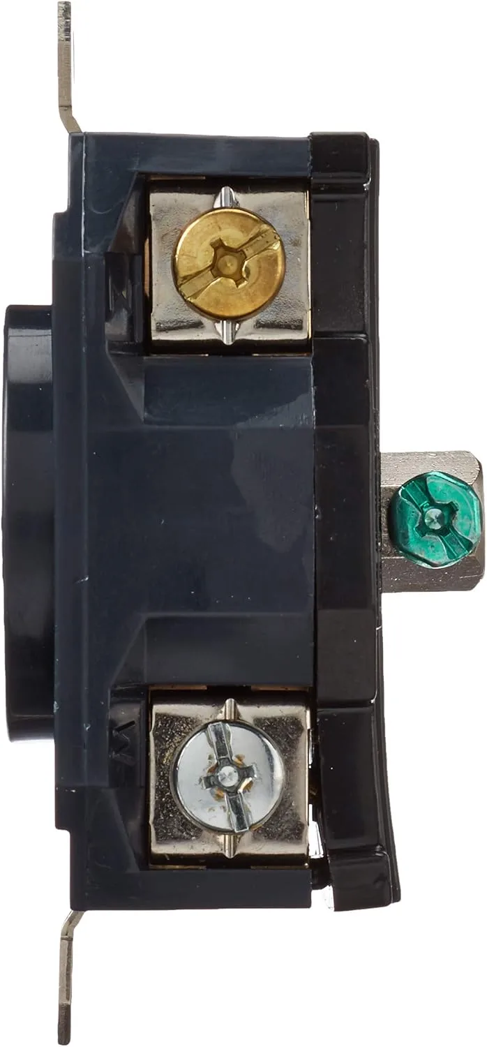 Leviton 30 Amp, 120/208 Volt- 3PY, Flush Mounting Locking Receptacle, Industrial Grade, Grounding, V-0-Max, 2810, Black
