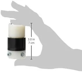 Leviton 15 Amp, 250 Volt, NEMA L6-15R, 2P, 3W, Locking Connector, Industrial Grade, Grounding, 4579-C, Black-White