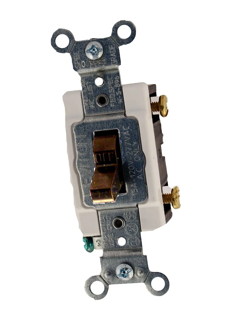Leviton CS115-2 Commercial 1-Pole 15A 120/277V Toggle Wall Switch (Brown)
