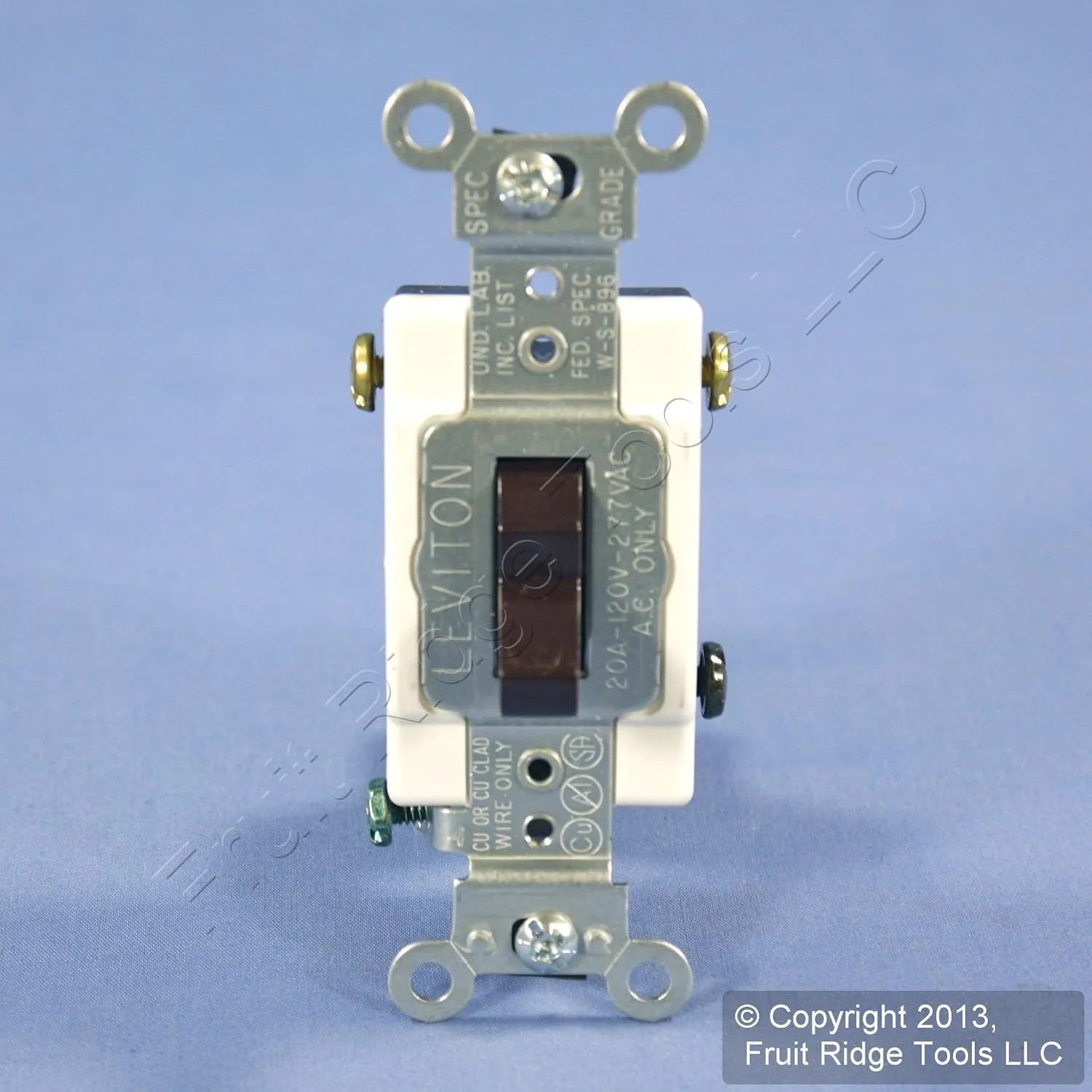 Leviton 20-Amp, 120/277-Volt, Toggle 3-Way AC Quiet Switch, Commercial Grade, Grounding, CS320-2, Brown