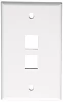 Leviton Quickport Wallplate, Single Gang, 2-Port, 41080-2WP, White 1 Count (Pack of 1) 2-Port