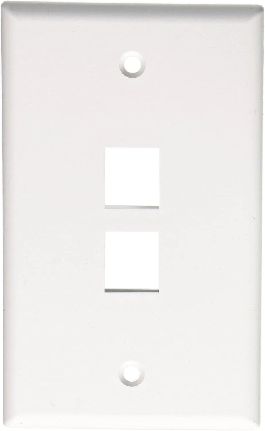 Leviton Quickport Wallplate, Single Gang, 2-Port, 41080-2WP, White 1 Count (Pack of 1) 2-Port
