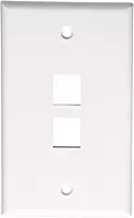Leviton Quickport Wallplate, Single Gang, 2-Port, 41080-2WP, White 1 Count (Pack of 1) 2-Port
