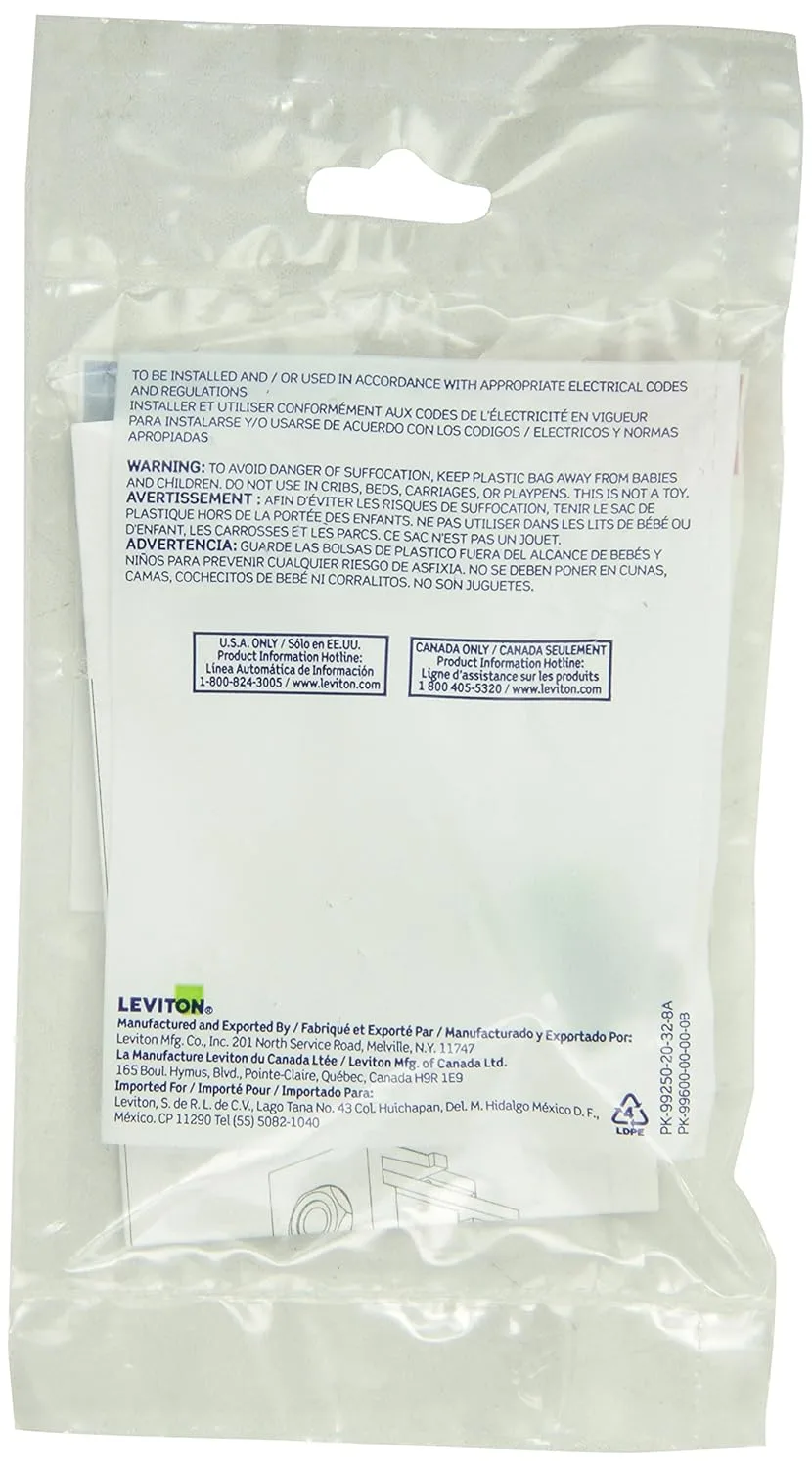Leviton QuickPort Snap-In Module with 3.5mm Stereo Jack, Female To Screw Terminal, 40839-SWS, White