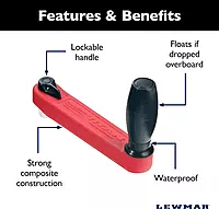 Lewmar Floating Winch Handle Titanium Fuse 10" - 250mm