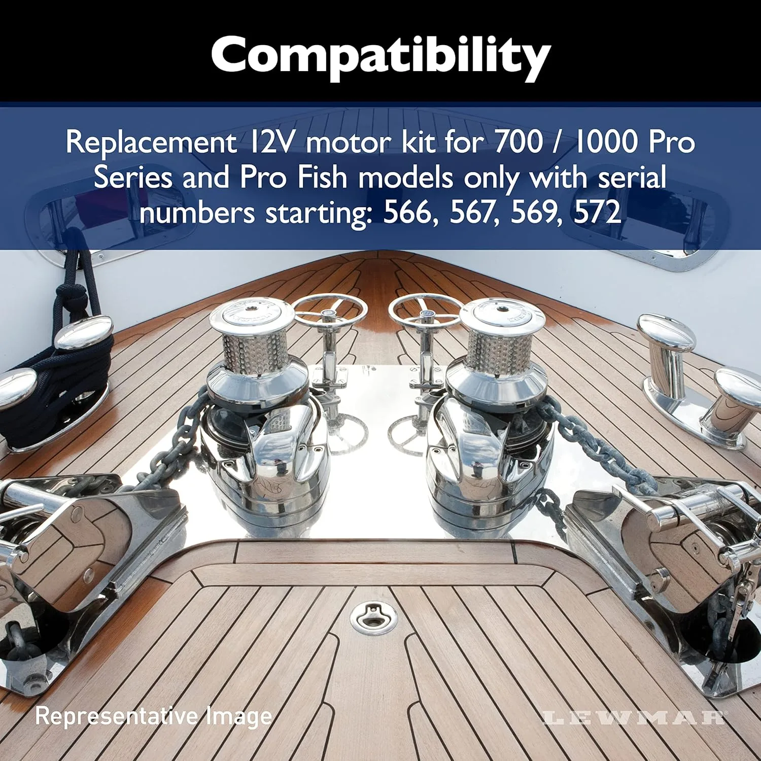 Lewmar 3rd Generation Replacement 12V Motor Kit for 700/1000 Pro-Series/Fish Models Only with Serial Numbers Starting in 566