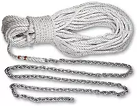 LEWMAR Anchor Rode 15' 1/4" G4 Chain 200' 1/2" Rope & 5/16" Shackle