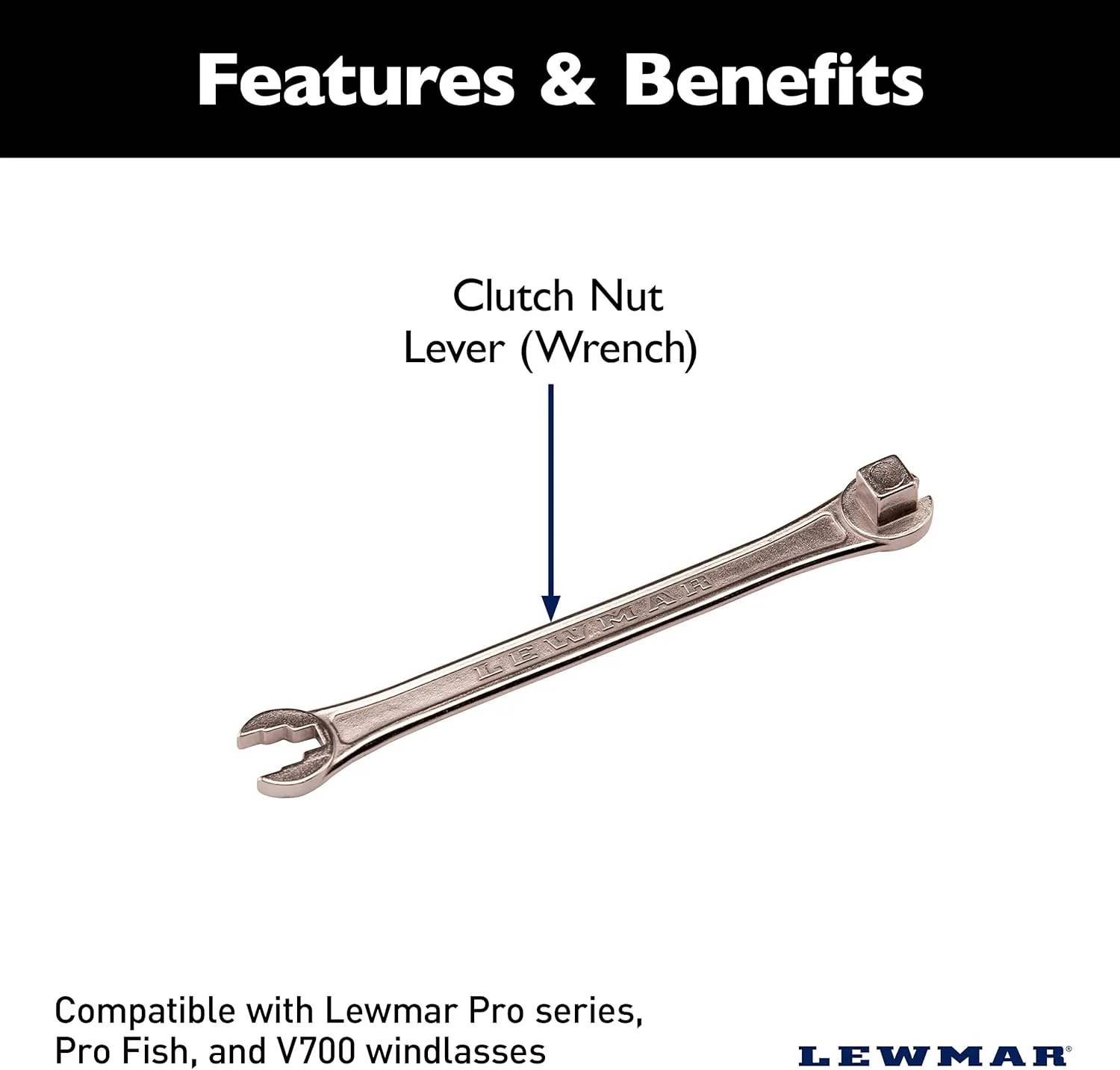 Lewmar Clutch Nut Lever (Handle/Wrench) Kit for Installation/Tensioning of Windlass Free Fall Mechanism