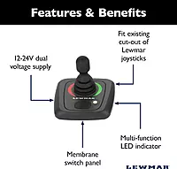 Lewmar Single Boat Joystick Thruster Control with Ergonomic, Tactile Pad, Sealed Membrane Switch Panel