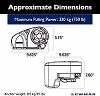 Lewmar 12V/700-Watt Pro-Series Gypsy with 316 Stainless Steel for Boats 20'-38' with 1/4" G4 Chain, Max Pull 700 lbs. - 2020201157