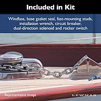 Lewmar 12V/700-Watt Pro-Series Gypsy with 316 Stainless Steel for Boats 20'-38' with 1/4" G4 Chain, Max Pull 700 lbs. - 2020201157
