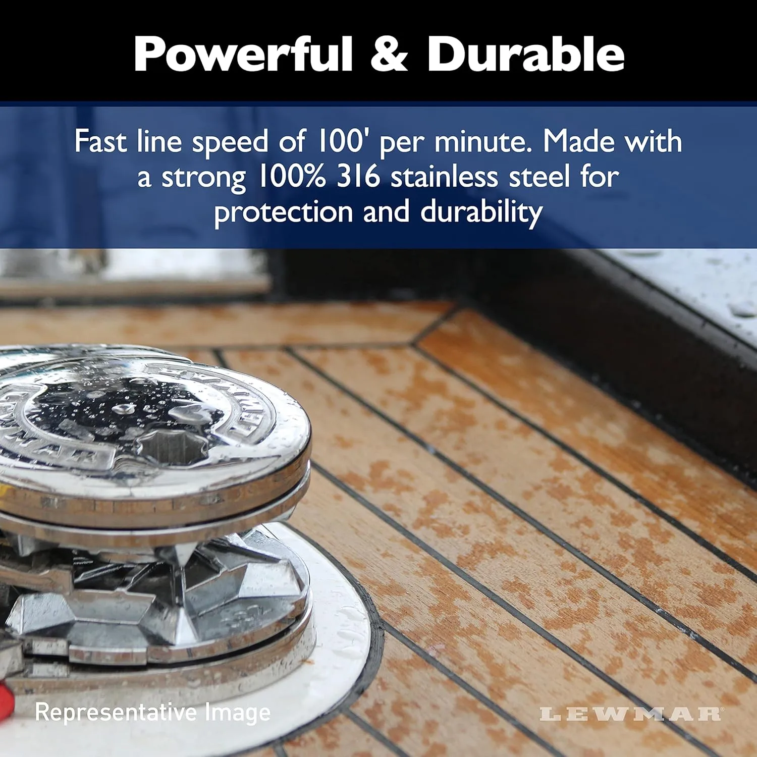 Lewmar 12V/700-Watt Pro-Series Gypsy with 316 Stainless Steel for Boats 20'-38' with 1/4" G4 Chain, Max Pull 700 lbs. - 2020201157
