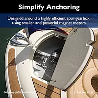 Lewmar Pro Sport 550 12V Windlass for 1/4" G4 Chain, Manual Freefall, Maximum Pull 550 lbs., Port Side Mounted Gypsy, for Boats 20'-30' - 2020201167