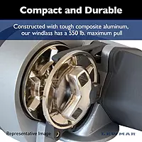 Lewmar Pro Sport 550 12V Windlass for 1/4" G4 Chain, Manual Freefall, Maximum Pull 550 lbs., Port Side Mounted Gypsy, for Boats 20'-30' - 2020201167