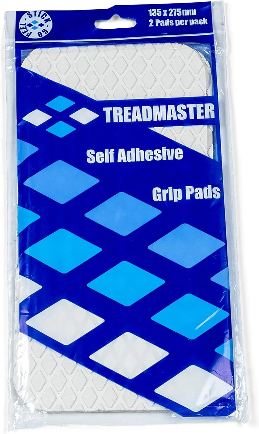 Lewmar Treadmaster Diamond Step Pad, Size 1, Measures 10-34" W x 5-1/4" D, self-Adhesive, 2 Pack, White Sand