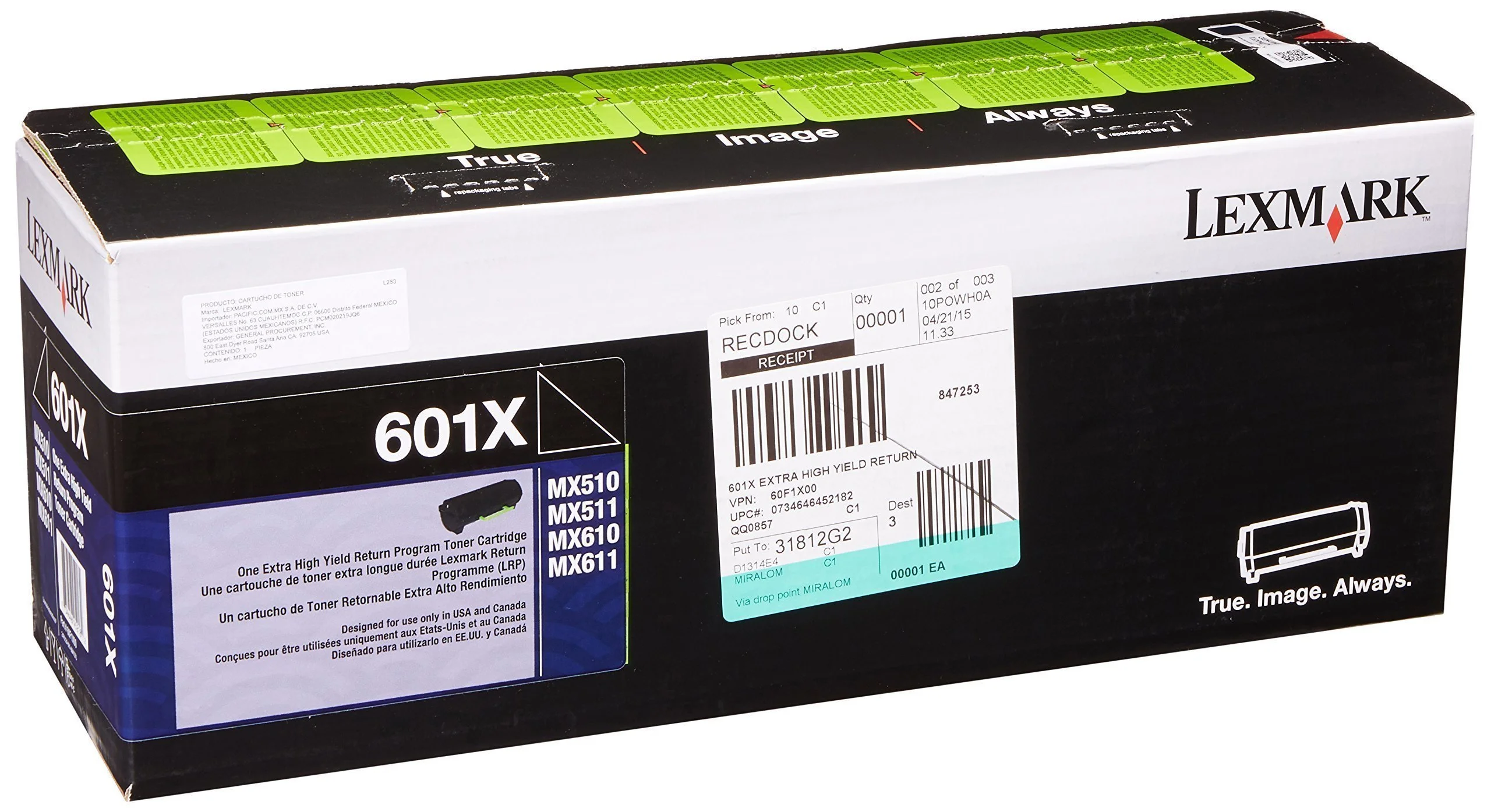 Lexmark 60F1X00 Extra High Yield Return Program Toner Cartridge