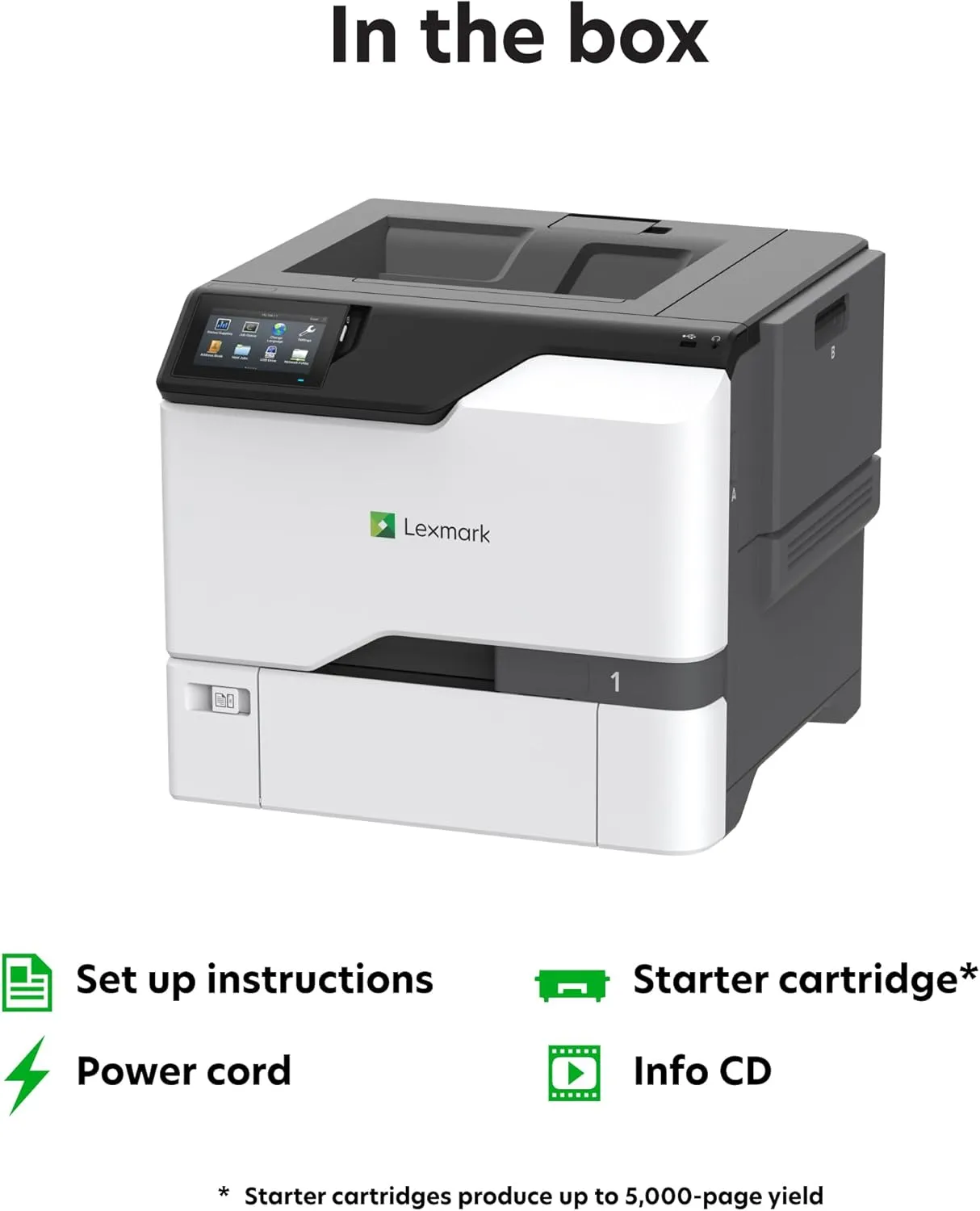 Lexmark CS730de Color Laser Printer with Wireless connectivity, Gigabit Ethernet, Energy Star, 4.3-inch Color Touch Screen, Print Speed of 42 ppm, and Resolution at 1200 x 1200 dpi(47C9000)