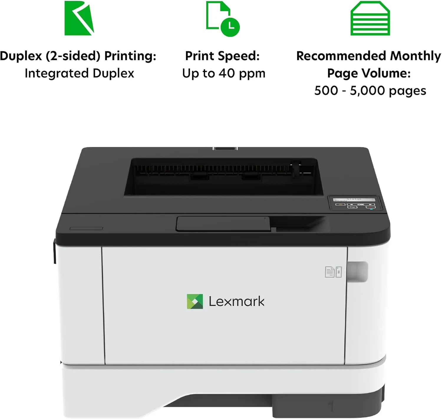 Lexmark MS331dn Black and White Laser Printer, with Ethernet & Automatic Two-Sided Printing, Office Printer (3-Series)(29S0000)