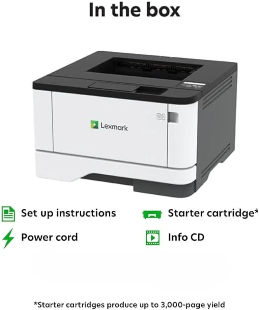 LEXMARK MS431DN Laser Printer - Monochrome - 42 ppm Mono - 2400 dpi Print - Automatic Duplex Print - 100 Sheets Input - Gigabit Ethernet