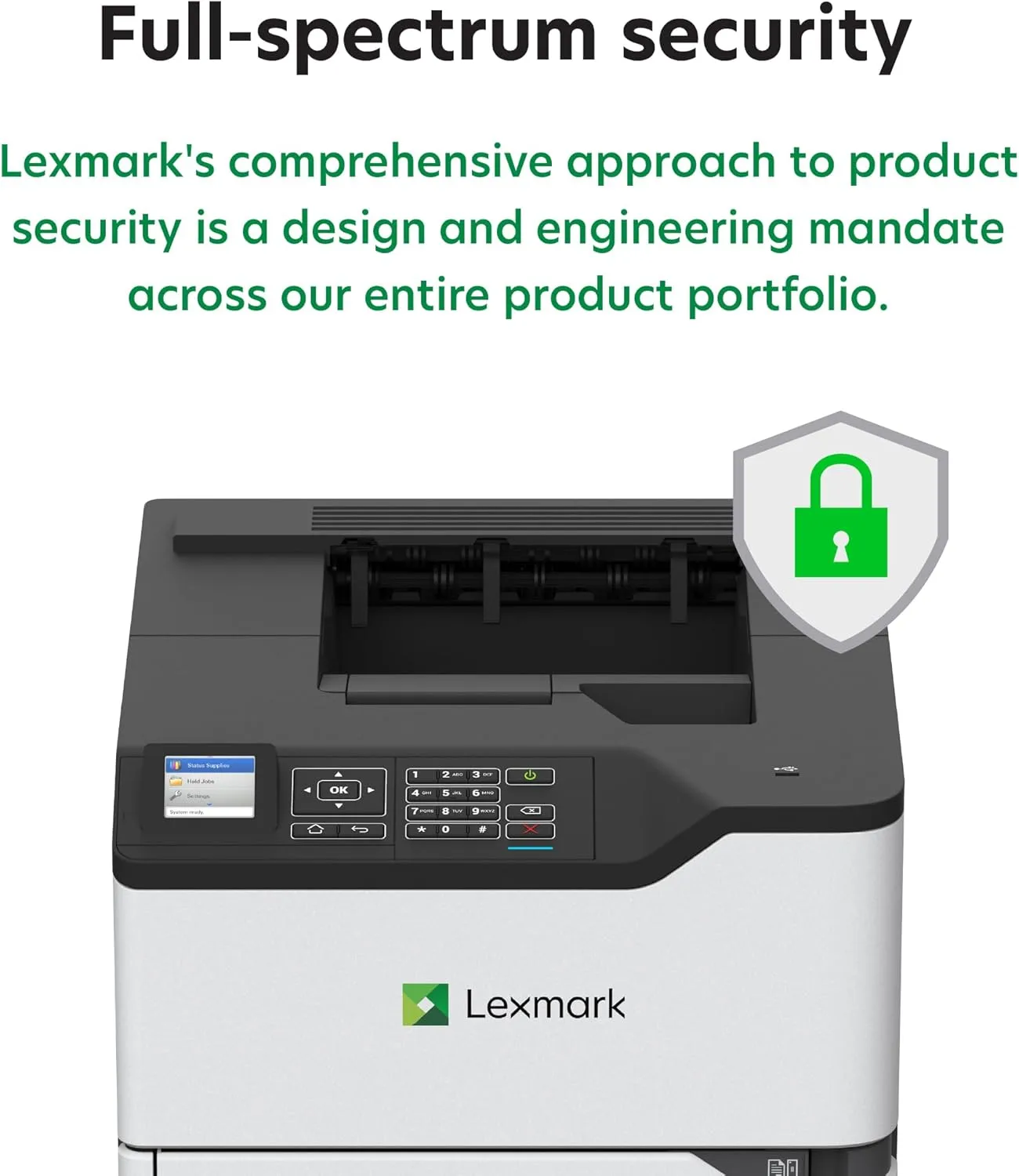 Lexmark MS821dn Monochrome Laser Printer - 55 ppm, Duplex, 2.4-inch LCD