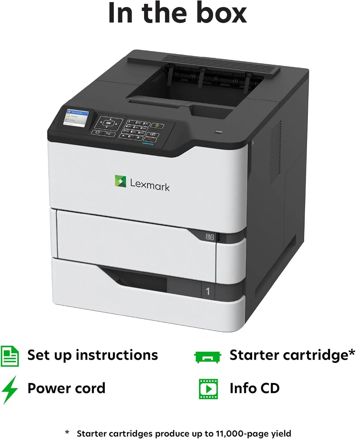 Lexmark MS823dn Monochrome Laser Printer - 65 ppm, 1200 DPI