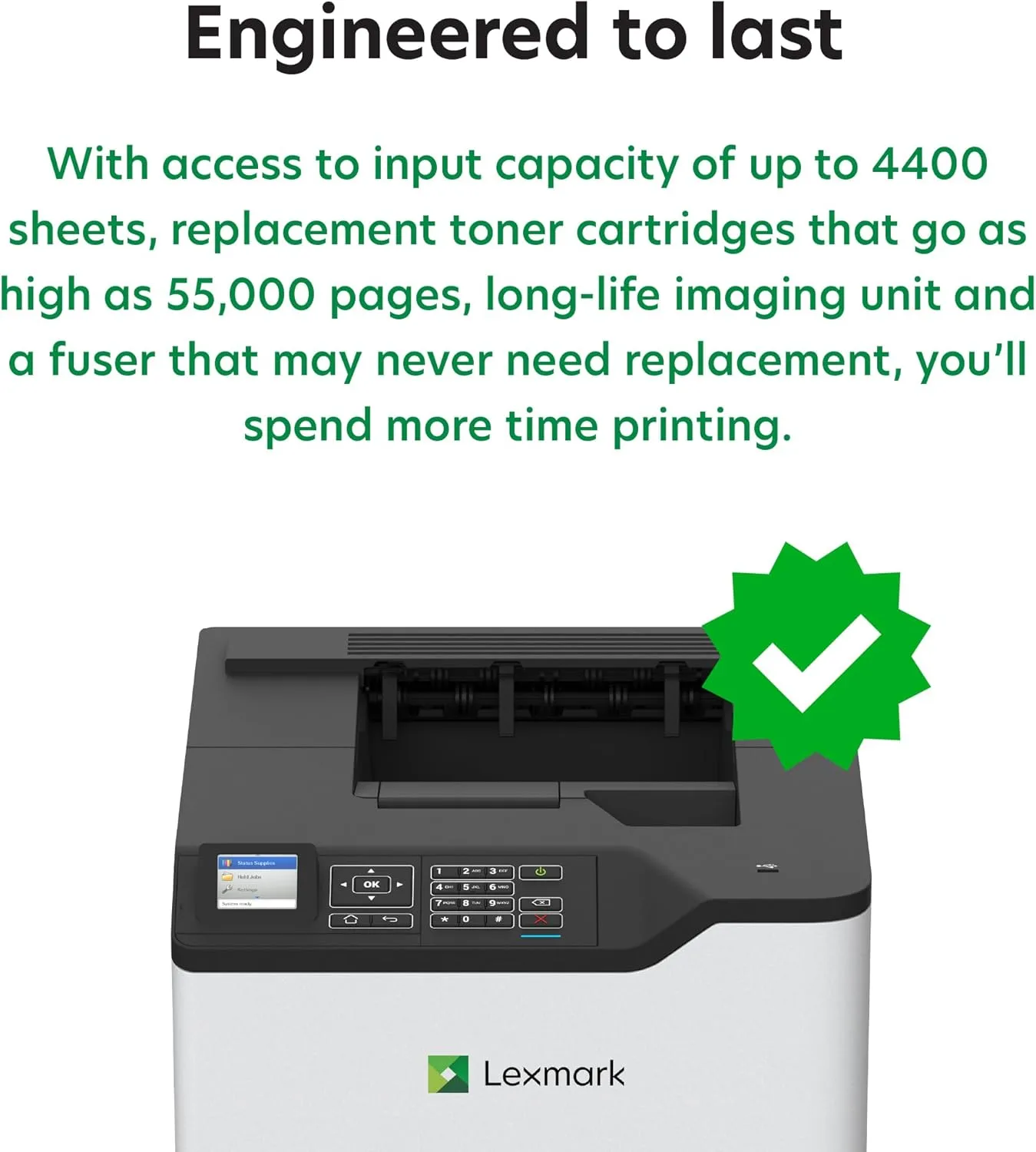 Lexmark MS823dn Monochrome Laser Printer - 65 ppm, 1200 DPI