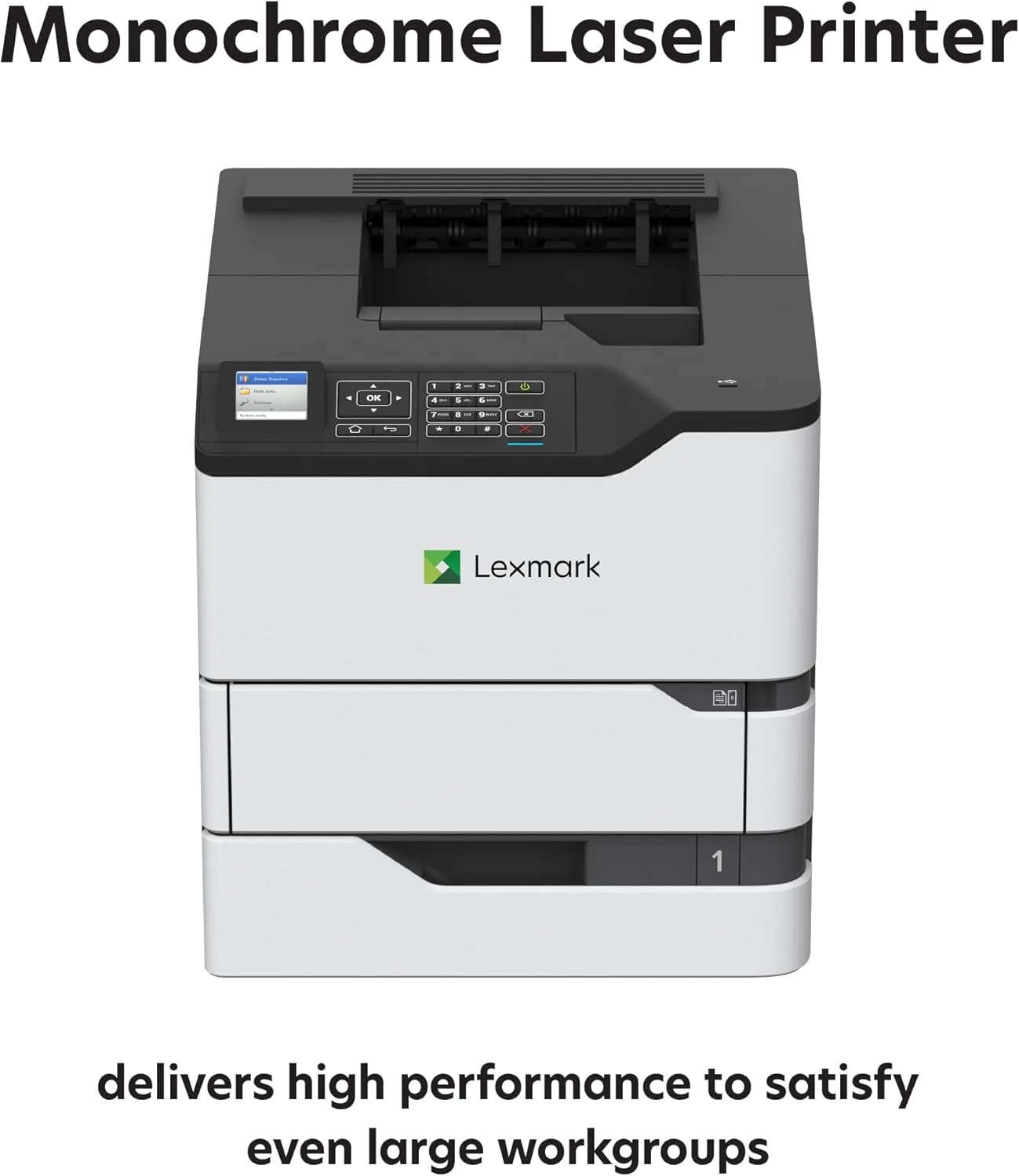 Lexmark MS825dn Monochrome Laser Duplex (2-Sided) Printing with Integrated Duplex, Print Speed of up to 70 ppm and Recommended Monthly Page Volumes of 5000-100000 Pages(50G0300)