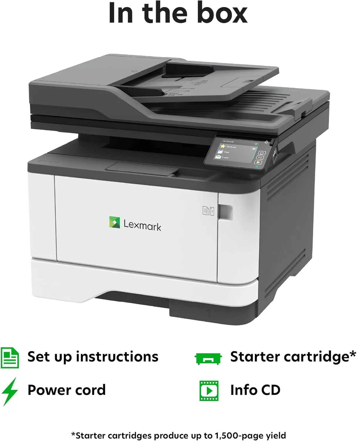 LEXMARK MX331adn Black and White All-in-One Printer with Touchscreen, Laser Device with Optional Wireless Connection, Duplex Printing and Analogue Fax
