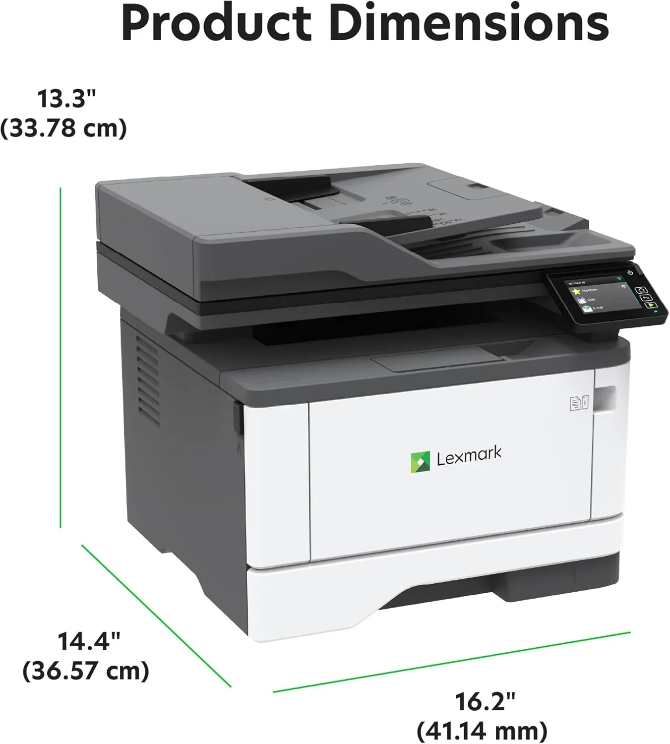 LEXMARK MX331adn Black and White All-in-One Printer with Touchscreen, Laser Device with Optional Wireless Connection, Duplex Printing and Analogue Fax